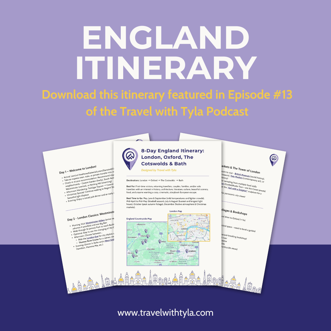 8-Day England Itinerary - London, Oxford, The Cotswolds & Bath